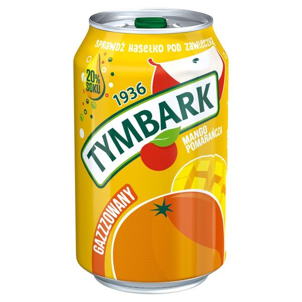Tymbark Napój gazowany jabłko pomarańcza mango 330 ml zdjęcie 1
