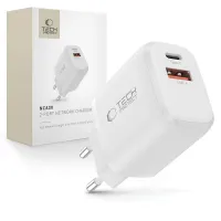 Ładowarka sieciowa Tech-Protect NCA30 PD 30W QC3.0 USB-A / USB-C- biała