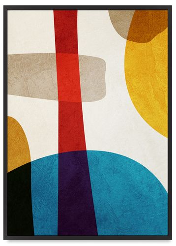 Plakat kolorowa abstrakcja geometryczna 21x30 cm w czarnej ramie na Arena.pl