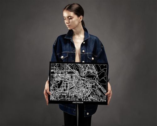 Obraz na płótnie – Canvas, plan miasta Amsterdam 60x40 na Arena.pl