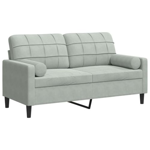2-osobowa sofa z poduszkami, jasnoszara, 140 cm, aksamit na Arena.pl