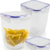 POJEMNIK NA ŻYWNOŚĆ 2L Z KLIPSAMI PRZEZROCZYSTY GŁĘBOKI NA KAWĘ HERBATĘ RYŻ