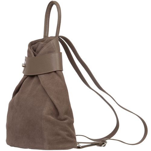 VERA PELLE plecak damski zamszowy elegancki trójkątny V697 czarny na Arena.pl