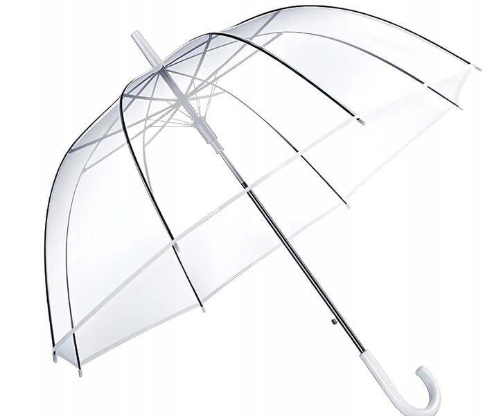 PARASOL PRZEZROCZYSTY DUŻY SKŁADANY PARASOLKA ŚLUBNA AUTOMAT zdjęcie 4