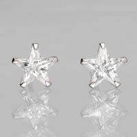 Srebrne kolczyki GWIAZDKI wkrętki ZE SREBRA AG 925 z CYRKONIĄ CRYSTAL 8 mm