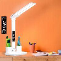 LAMPKA LED BIURKOWA Z WYŚWIETLACZEM LAMPA NA BIURKO ZEGAR TEMPERATURA DOTYK
