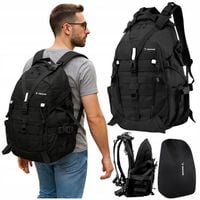 DUŻY MOCNY PLECAK TURYSTYCZNY TAKTYCZNY MILITARNY POJEMNY CZARNY 25L WOJSKO