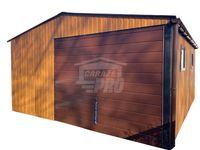 Garaż blaszany 5,5x6 2x Brama + drzwi + 2x okno - rynny GP278
