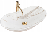 Umywalka Ceramiczna Marmurowa Nablatowa Imitacja Kamienia ROYAL LAVA - REA