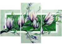 90X60CM OBRAZ SŁODYCZ MAGNOLII ZIELENI TRZY OBRAZY