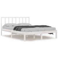 Rama łóżka, biała, lite drewno sosnowe, 120x190 cm, dwuosobowa