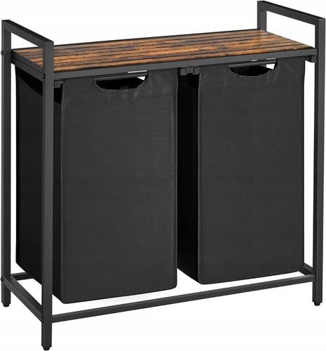 Kosz wolnostojący 2 PRZEGRÓDKI na pranie 2x46L 73 x 33 x 72 CZARNY z na Arena.pl