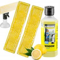 2x PADY DO KARCHER WV DO MYJKI OKIEN NA RZEP +PŁYN KONCENTRAT DO SZYB