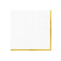 Serwetki papierowe białe ze złotym brzegiem Classic Gold, 10 szt.