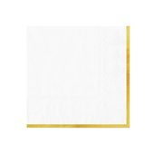 Serwetki papierowe białe ze złotym brzegiem Classic Gold, 10 szt.