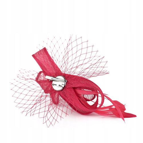 Fascynator Lniany Broszka Spinka z Kokardą Piórami Weselny Elegancki Styl na Arena.pl