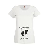 KOSZULKA ciążowa+napis ,,wychodzę jesienią"