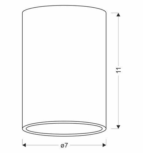 Tuba lampa sufitowa czarny 1x15W GU10 odbł. złoty śr. 7 cm na Arena.pl