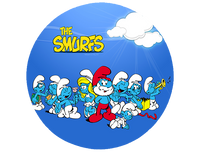 Opłatek na tort Smerfy