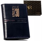 Elegancki portfel + grawer URODZINOWE wzory SKÓRA