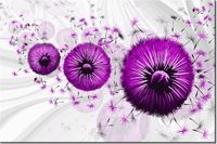 100 70CM OBRAZ PŁÓTNO FIOLETOWE DMUCHAWCE 5 PŁÓTNO RAMA