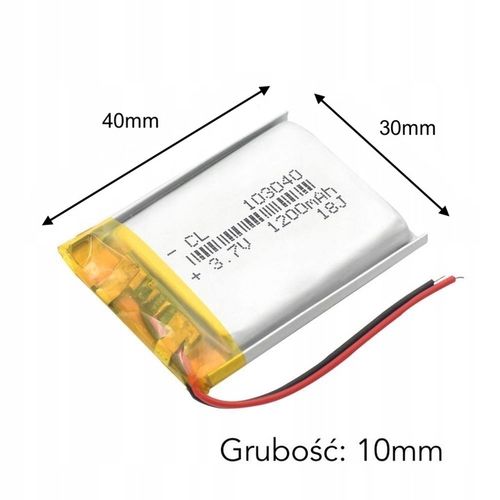Bateria Akumulator Nawigacja GPS 1200mAh 3.7V 103040 na Arena.pl