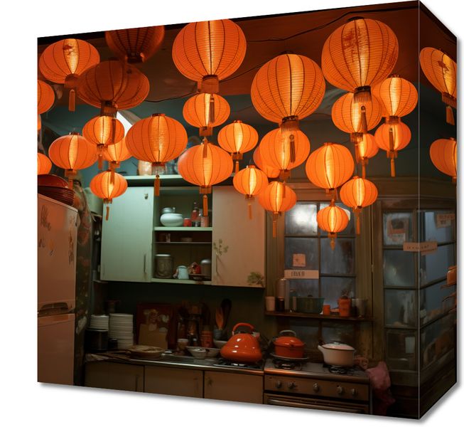 Obraz 30x30cm W Blasku Lampionów zdjęcie 1