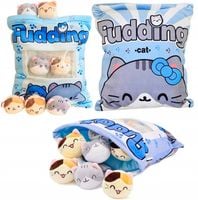 PODUSZKA PUDDING Z MASKOTKAMI DO RZUCANIA DUŻA XXL 45 cm kot przytualnka