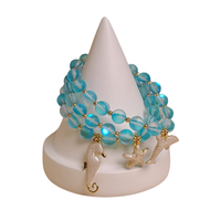 komplet bransoletek z turkusowych opali z morskimi zawieszkami