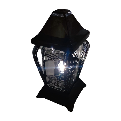 Znicz kapliczka INVERSO mały kwiaty czarny/srebro 30cm na Arena.pl