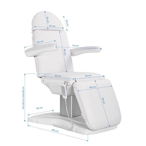 FOTEL KOSMETYCZNY ELEKTR. ECLIPSE 4 SILN. BIAŁY na Arena.pl