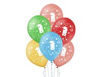 Zestaw balonów kolorowych na urodziny z cyfrą "1", 12 cali, 5 szt. [balony