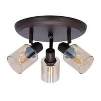 Agra lampa sufitowa plafon brunatny 3x40W E14 klosz bursztynowy