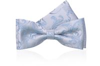 Mucha Jasna szara Żakardowa z Poszetką z tłoczonym niebieskim wzorem