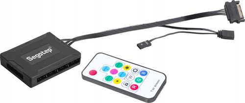 KONTROLER ARGB 5V + PILOT AŻ 10x ZŁĄCZ ARGB ZASILANIE SATA SEGOTEP na Arena.pl