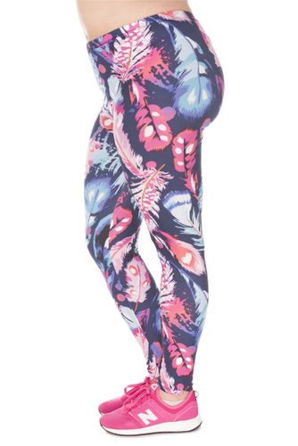LEGGINSY PLUS SIZE FEATHERS COLOR na Arena.pl