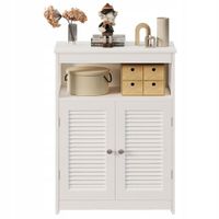 Komoda szafka łazienkowa półką 2 drzwi wolnostojąca skandynawski loft biała