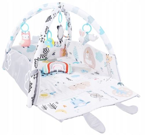 Duża Mata Edukacyjna Miękka Interaktywna 4w1 Poduszka Minky 20 piłek na Arena.pl