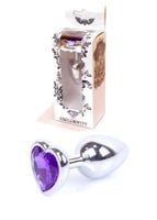 ozdobny korek analny z sercem stalowy kryształ 7cm