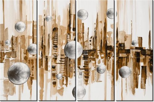 120CM 80 OBRAZ 4 ELEM MIASTO ZE SNU BRĄZACH ŚCIENNY na Arena.pl
