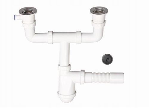 Syfon zlewozmywakowy dwukomorowy do zlewu METALOWE SITKO na Arena.pl