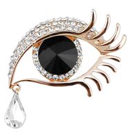 Broszka z cyrkoniami złota anielskie oko kryształek łezka przypinka