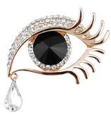 Broszka z cyrkoniami złota anielskie oko kryształek łezka przypinka