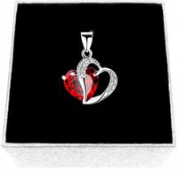 ZAWIESZKA SREBRNA SERCE KRYSZTAŁ CYRKONIE SZLIF DIAMENTOWY SREBRO 925