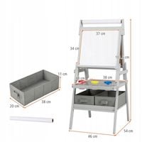 Tablica dla dzieci 3 w 1 Dwustronna tablica z rolką papieru