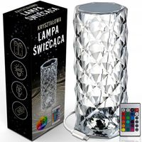LAMPKA BIURKOWA LED KRYSZTAŁOWA DIAMENTOWA RGB DOTYKOWA + PILOT USB