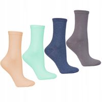 DŁUGIE DAMSKIE SKARPETKI BAWEŁNA GŁADKIE PASTELOWE ZESTAW 4-PAK MORAJ 38-41