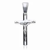 ELEGANCKI RODOWANY SREBRNY KRZYŻ Z WIZERUNKIEM JEZUSA CHRYSTUSA SREBRO 925