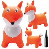 SKOCZEK GUMOWY DLA DZIECI LISEK DO SKAKANIA 57 CM POMARAŃCZOWY Z POMPKĄ