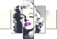 70 100CM OBRAZ 5 ELEM MARILYN MONROE FIOLETOWYMI USTAMI DRUK PŁÓTNO